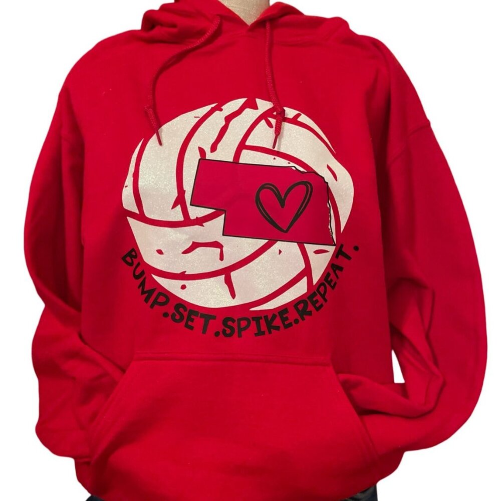 Nebraska Volleyball Sweatshirt Bump Set Spike Repeat